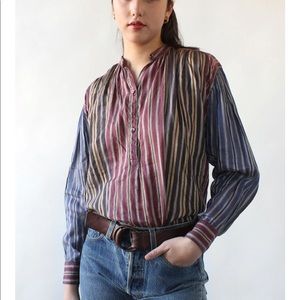 VINTAGE KENZO VERY RARE Linen Blouse 1970s